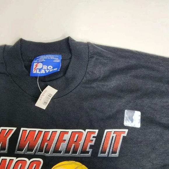 1996 Pro Player Chicago Bulls NBA Champions Trophy Shirt Stitch Size Large New - Picture 4 of 5